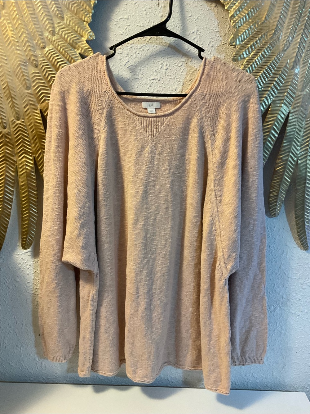 J.Jill textured Cotton long Sleeve Knit Top